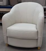 Poltrona de couro - Tones de 0,65 cm - Pronta entrega cor Offwhite